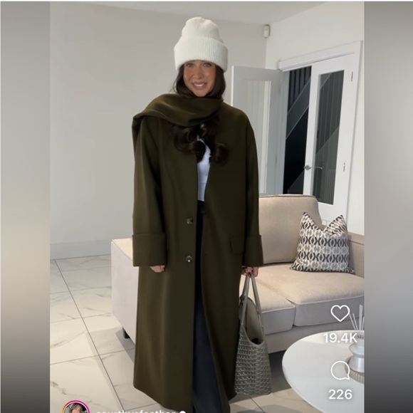 ZARA MANTECO WOOL SCARF COAT - Picture 4 of 9